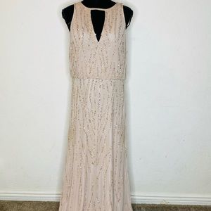 Aidan Mattox Pink Beaded Formal Gown Dress Sz 14